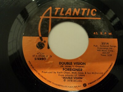 FOREIGNER - DOUBLE VISION / LONELY CHILDREN - 7'' SINGLE US pressing 