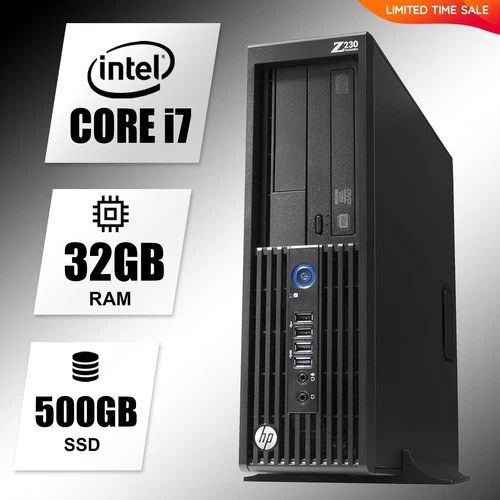 HP Desktop Computer PC i7 Workstation, 32GB RAM,500GB SSD, Windows 11, WiFi BT