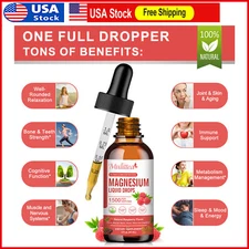 Magnesium Liquid Drops, Magnesium Glycinate1500mg, Improved Sleep,Anxiety Relief