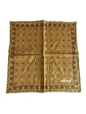 Robert Talbott Pocket Square Silk Designer Mustard 17 Handkerchief Scarf