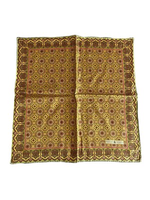 Robert Talbott  Pocket Square Silk Designer Mustard 17  Handkerchief Scarf