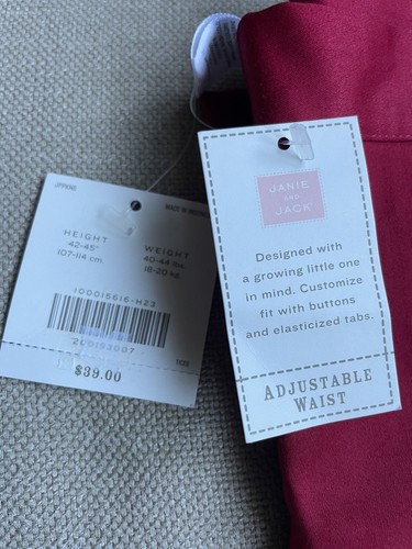Janie and Jack Red Pants Girls Size 5T cotton adjustable waist special occasion - Picture 10 of 11