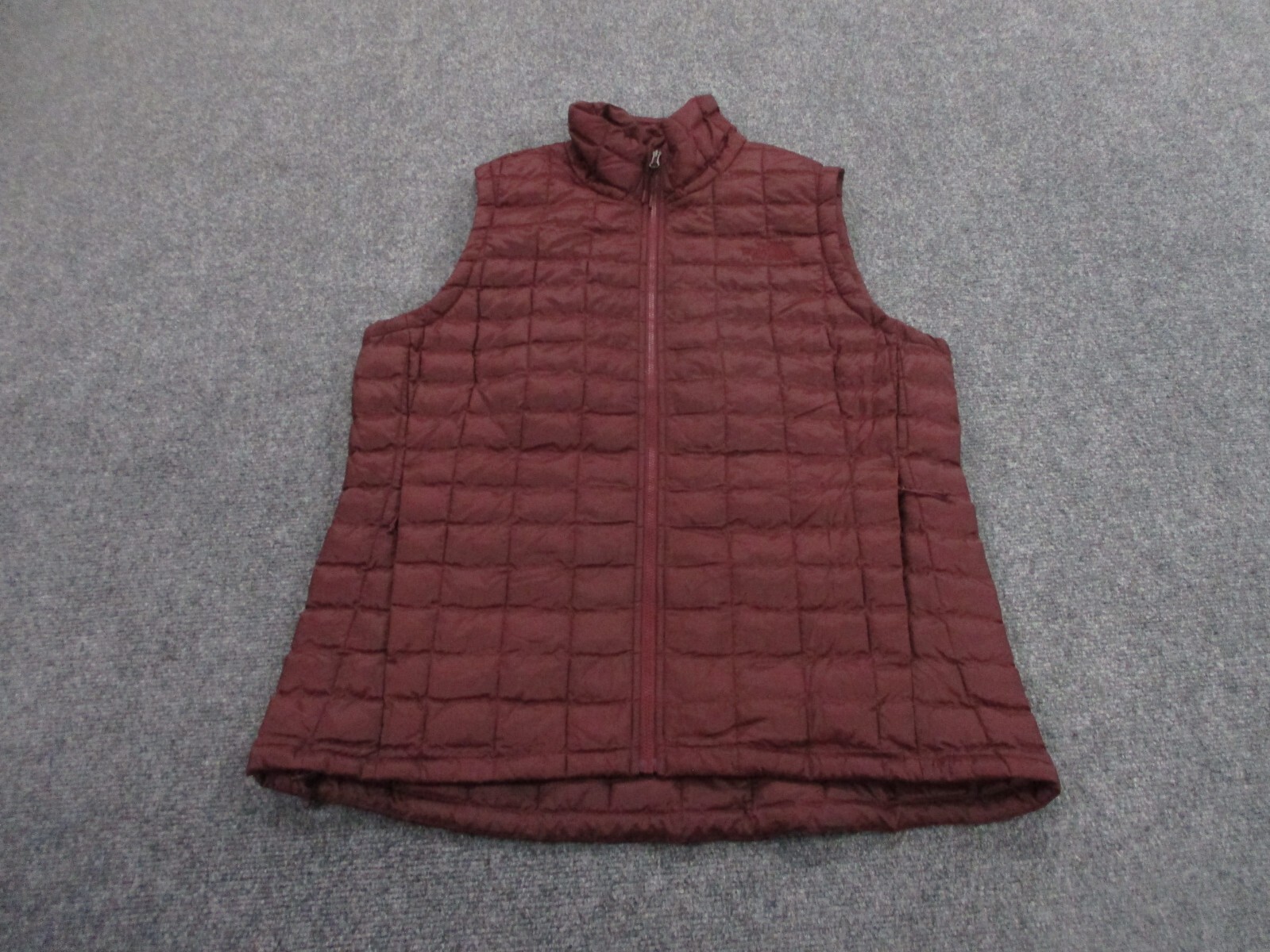 North Face Womens Red Thermoball Puffer Vest Jacket Quilted Outdoor