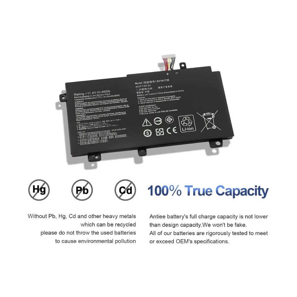 New  B31N1726 Battery For ASUS ROG Strix G15 G512 G512LI G531 G531G FX86 - Image 4 of 4