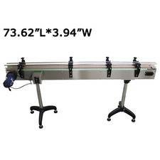 73.62"L*3.94"W Small Assembly Line Chain Plate Conveyor Belt Adjustable Height