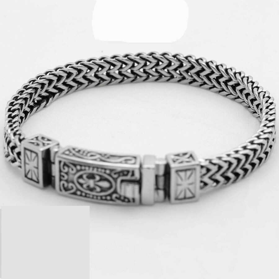 Collana Da Uomo Con Catena In Osso Di Serpente Larga 8MM Per - Foto 4