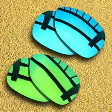 US 2 Pairs Lenses Replacement for-Oakley Feedback Polarized-Blue Green
