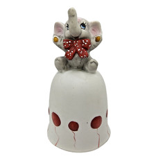 Vintage UCGC Elephant Bell Red Balloons Bow Tie Porcelain Anthropomorphic 4.75"