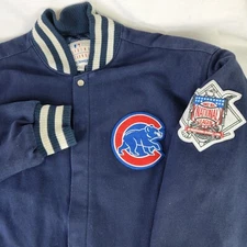 Vintage Chicago Cubs JH Design Wool Jacket Royal Blue Embroidered Logos *READ*