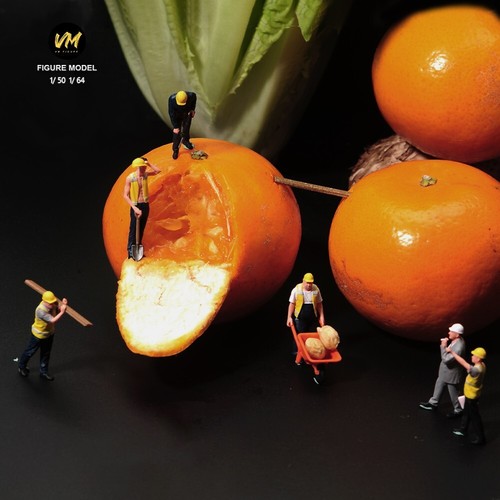 VM 1:64 Construction Workers Doll 6pcs Resin Miniature Figures F Car Toys Scene - Picture 3 of 21
