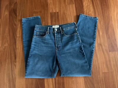 everlane cigarette jeans High-Rise Jean In Medium Blue, Size 23, Cotton slim silhouette through the leg Everlane + The Authentic Stretch