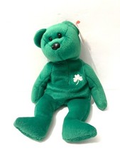 Ty Beanie Baby Erin the Bear Green Ireland Shamrock Plush Stuffed Teddy