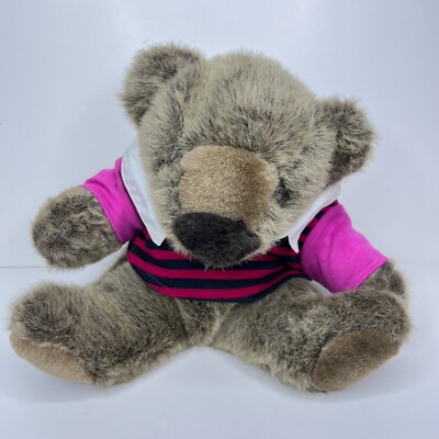 Commonwealth Teddy Bear Koala Plush Vintage 1991 Pink Shirt Stuffed Animal 12''