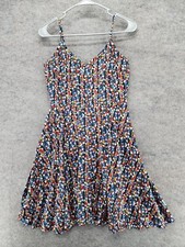 GAP Dress Womens Small Sleeveless Black Floral V Neck A Line