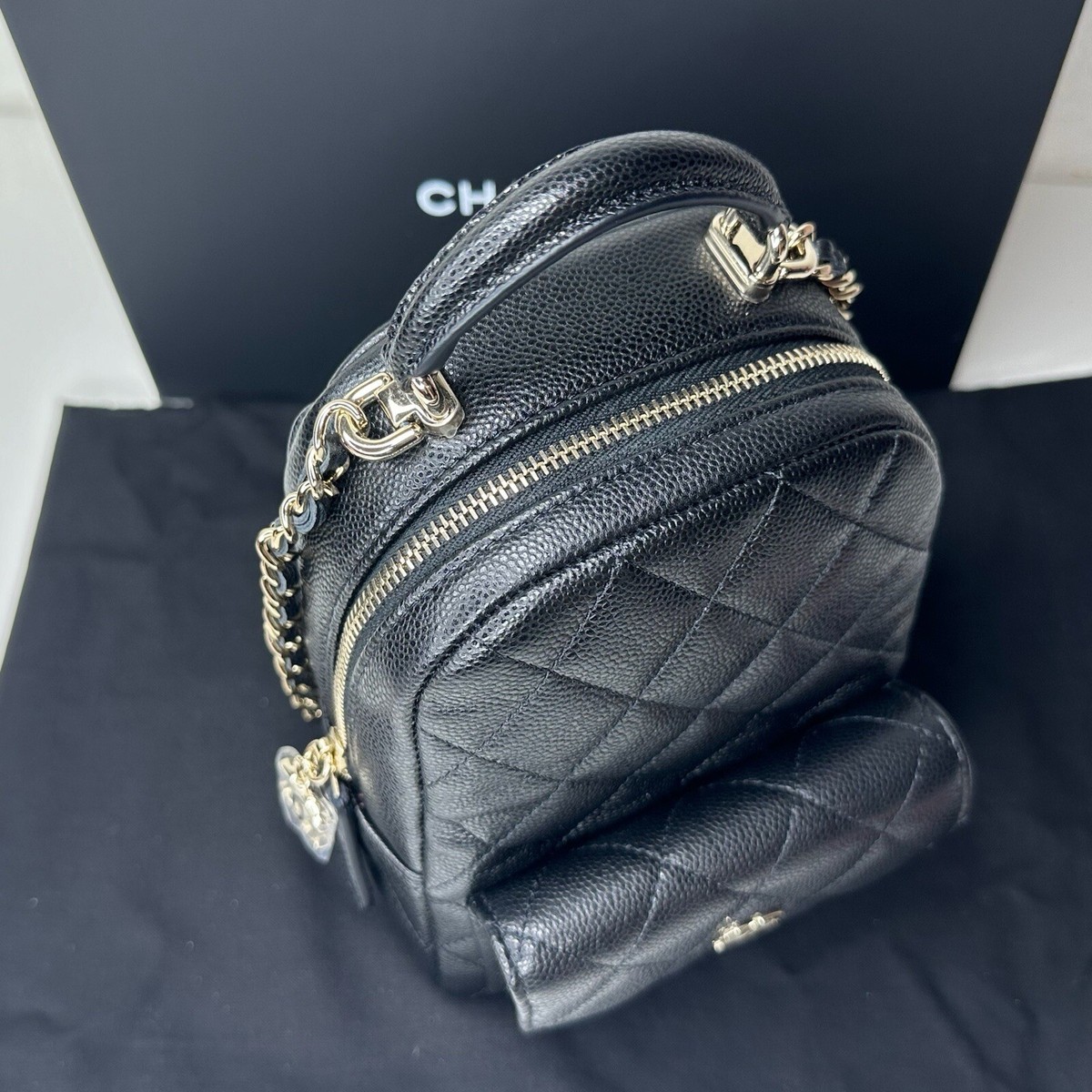 [CHANEL]★Classic Mini Backpack★Black CHANEL Lambskin Quilted CC Mini Classic Backpack So Black