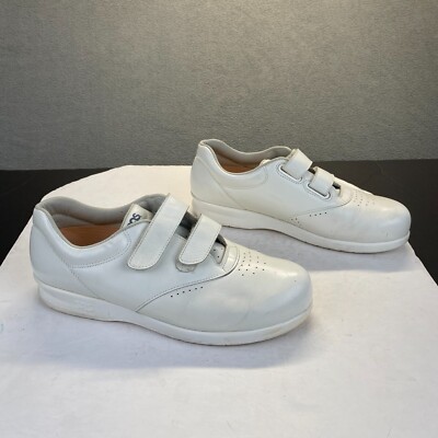 SAS Me Too White Leather Size 10 Double Wide, Women's Sneaker,Comfort