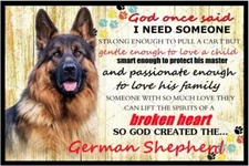 Cusde German Shepherd Metal Tin Sign, 8 x 12 Inch, Vintage Decorative Signage