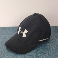 Under Armour Heat Gear Black Fabric Baseball Cap Hat Youth Circumference 20"