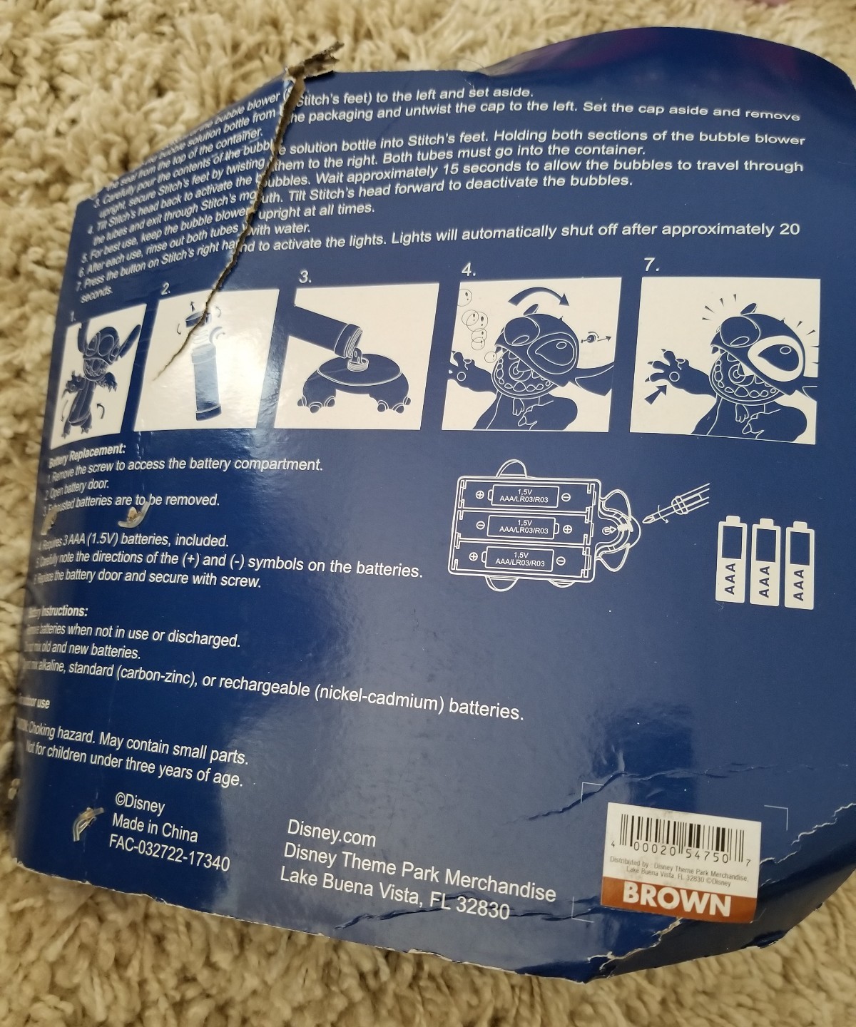 Disney Parks Disneyland LILO AND STITCH Bubble Blower With Bubbles Wand