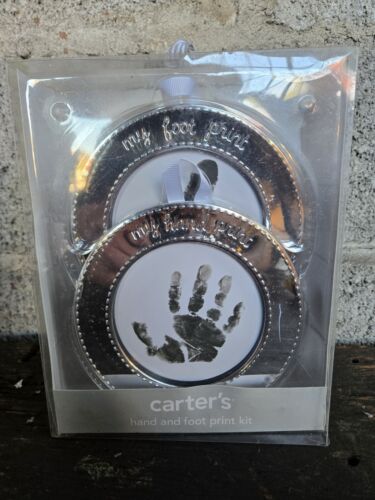 Carter's Baby Hand & Foot Print Kit Silver Nontoxic Stamp Pad Keepsake Gift--NEW
