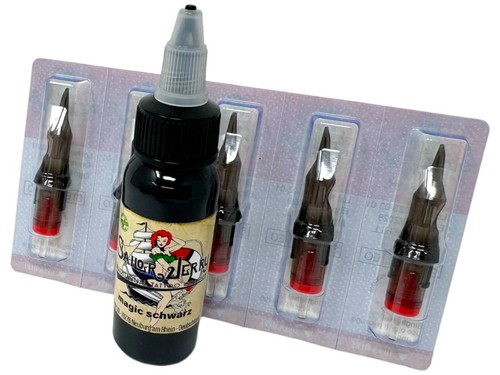 SET: 5 Nadelmodule + Sailor 30ml Schwarz + 50 Farbkappen by INKgrafiX® Tattoo DE - Picture 6 of 7