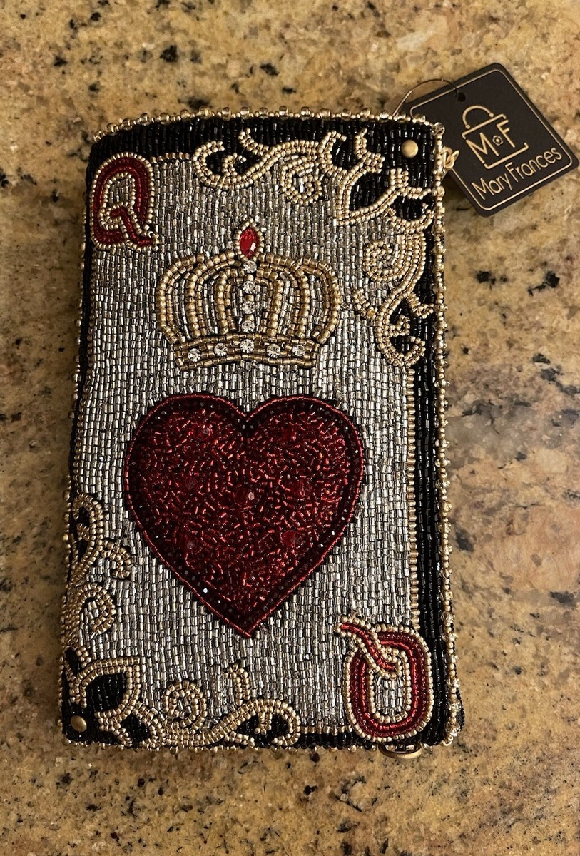 MARY FRANCES ビーズバッグ　パーティーバッグ NWT Mary Frances Queen of Hearts Beaded Crossbody Small Purse