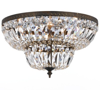 Crystorama 724-EB-CL-SAQ Westbury Flush Mount English Bronze