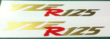 2 X  YAMAHA YZF-R125  VINYL DECAL STICKERS  160MM x 24mm GOLD & RED