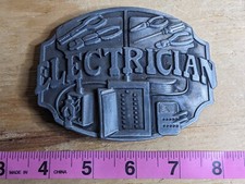 Electrician Embossed Metal Belt Buckle