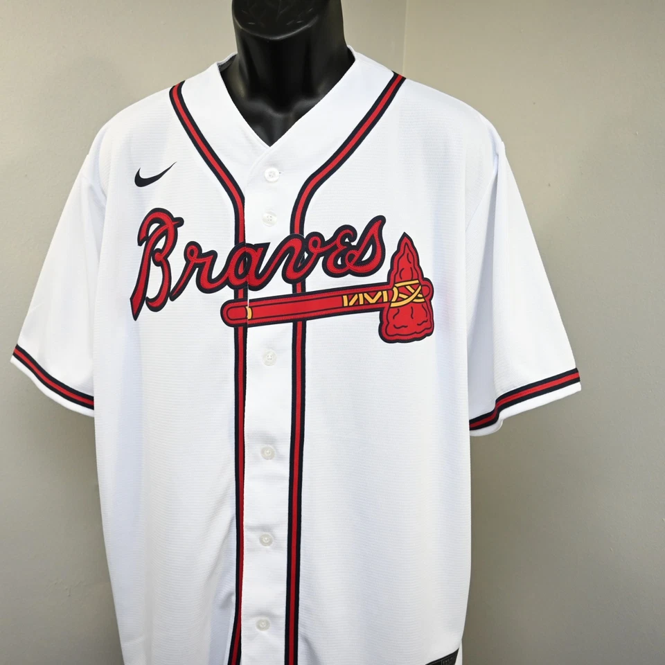 Nike MLB Atlanta Braves Austin Riley #27 White Baseball Jersey Mens Size XL - Image 2 of 4