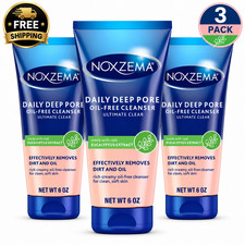 Noxzema Ultimate Clear Daily Deep Pore Oil-Free Cleanser 6 oz 3 Pack