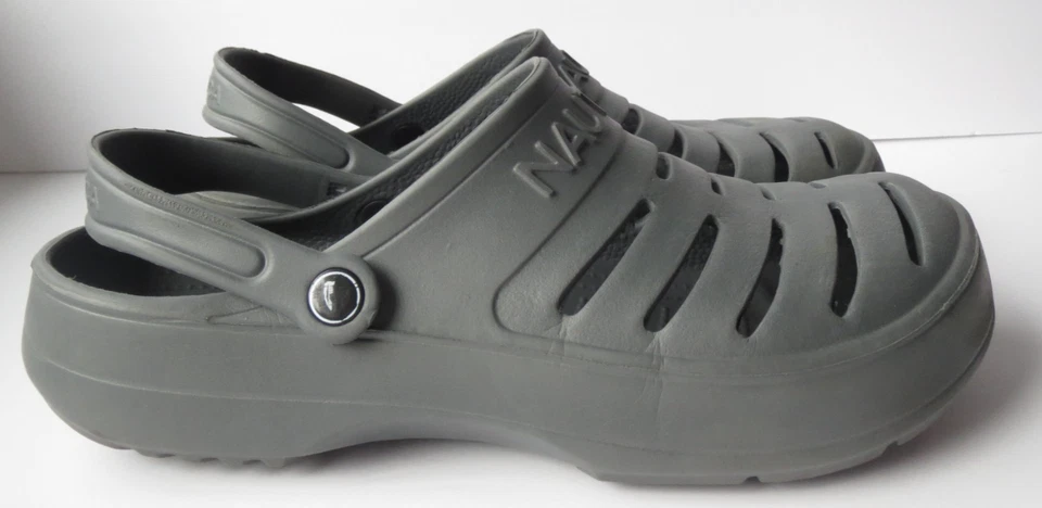 Sandalias zueco gris unisex Nautica River Edge sin cordones para hombre talla 11 Foto 2 de 4