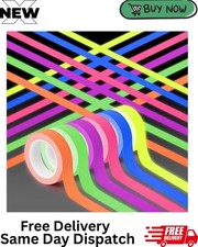 6 Rolls Neon Gaffer Cloth Tape, 15Mm X 5M Fluorescent Colors Pro Gaff Tape Adhes 0.36 per metre