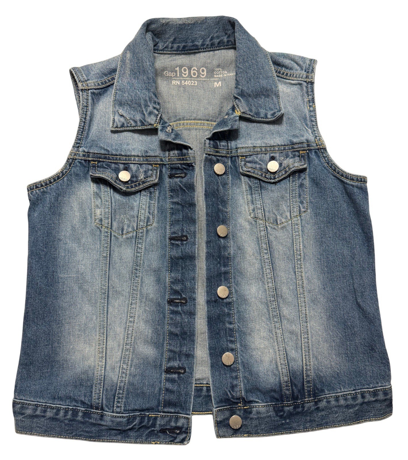 Gap 1969 Denim Vest Women’s Medium Blue Jean Sleeveless 90s Style