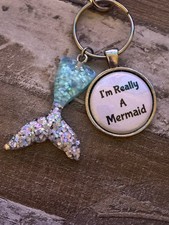 Mermaid Keychain Backpack Charm Lobster Clip New