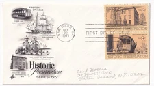 STAMP US SCOTT 1440, 1442 "Decatur House & Cable Car" 8 CENT 1971 FDC - B