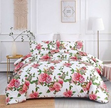 DaDa Bedding Romantic Roses Lovely Spring Pink Floral Duvet Cover Set w/ Pillow