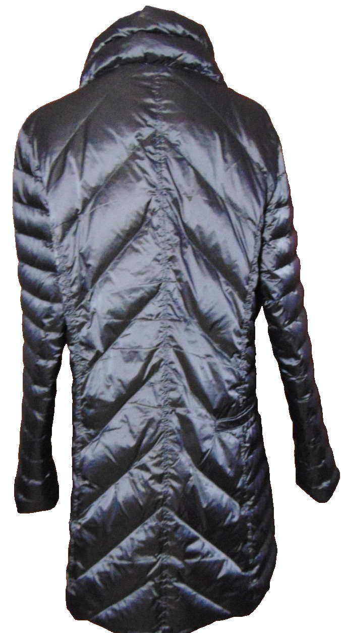 MY ANORAK DOWN JACKET WOMEN'S STEEL SHINY BLUE PUFFER COAT COMFORTER,QUILTED~XL