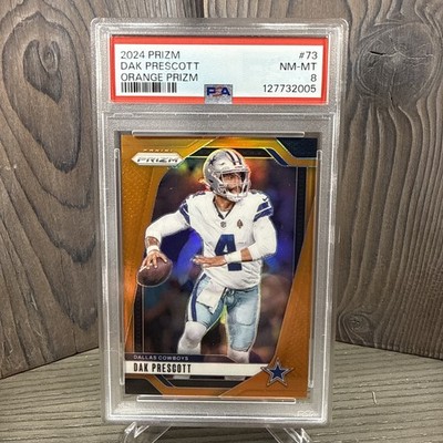 Panini 2024 Prizm Dak Prescott #73 Orange Prizm 14/249 Dallas Cowboys