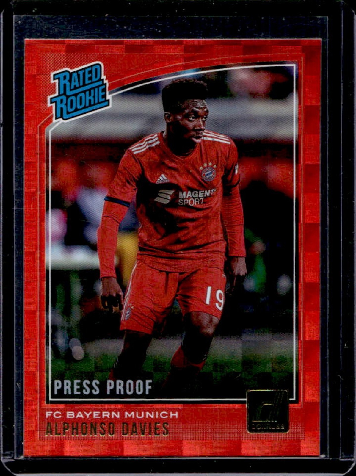 2018 Donruss Alphonso Davies Press Proof Red Rated Rookie #176 Bayern Munchen