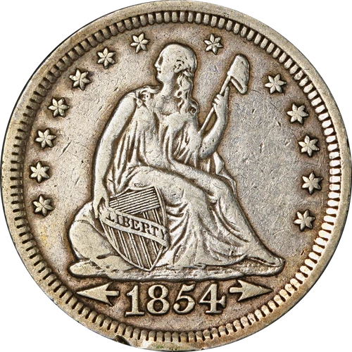 1854-P Seated Liberty Quarter