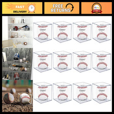 12 Pack UV Protected Clear Acrylic Display Boxes for Baseball Memorabilia & Auto