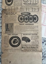Antique 1910s Auto Tire Wheel Tube Shocks Prices Sales Mailer Motor Buffalo Ny