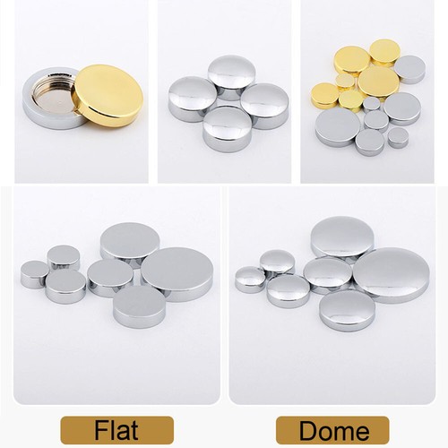 10-25mm Dome/Flat Screw Cover Caps Copper Electroplated Decorative Mirror Screws - Picture 2 of 41