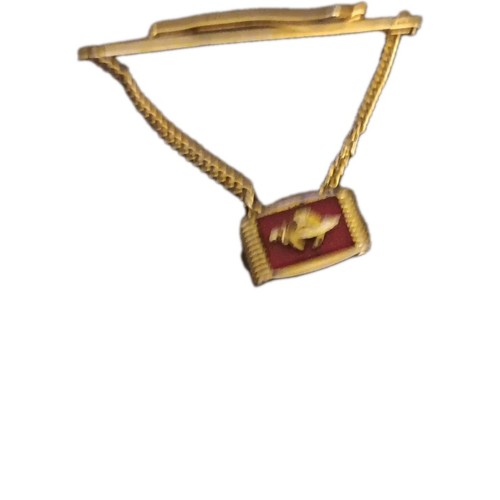 Anson Shriners Sword Tie Clip Gold Sphinx Free Masonry Red Vintage Mens 1940's - 第 6/7 張圖片