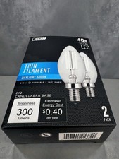 Feit ElectricB10 300 Lumens Dimmable Bulb, Daylight 5000k Thin Filament 3.3W