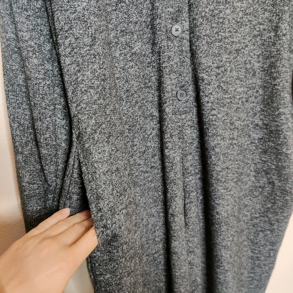 Gap женщин длинным рукавом V шеи цельный комбинезон истинный черный средний уютный пижамы - Изображение 4 из 4