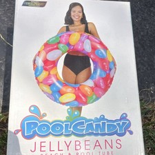 PoolCandy Jellybeans Inflatable Pool Tube Beach Pool Swimming Float