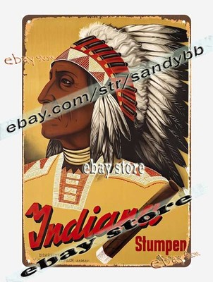 1935 Swiss Tobacco Native head poster art Tin Sign interior decorating sites