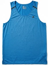 MEN'S TANK TOP: Russell Training Fit Performance Mesh Gym Active Blue MEDIUM M/L